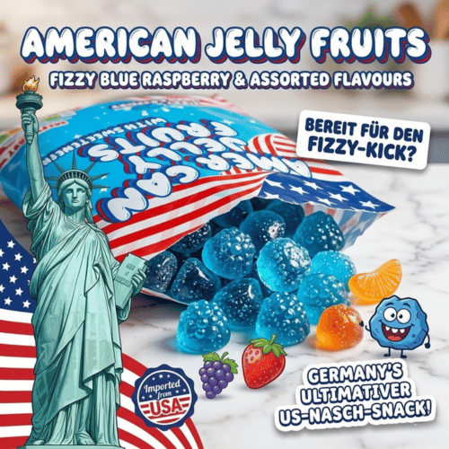 American Jelly Fruits | Fizzy Blue Raspberry 280g