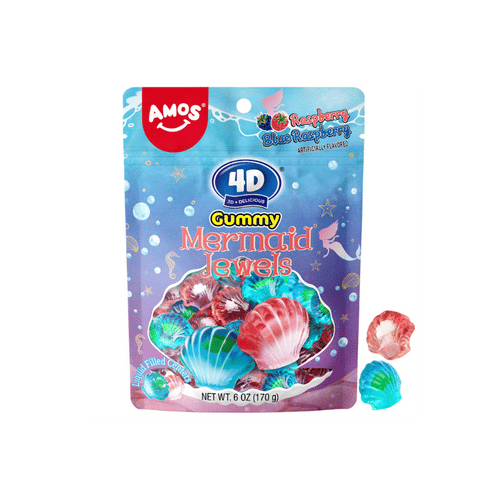 4D Gummy Mermaid Jewels – Raspberry & Blue Raspberry XXL | AMOS