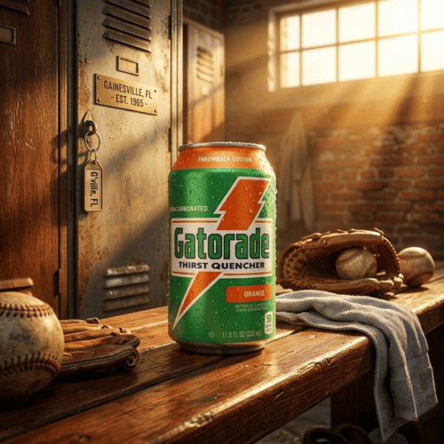 Gatorade Throwback Edition Orange – grüne 343-ml-Retro-Dose mit klassischem Blitz-Logo, US-Import