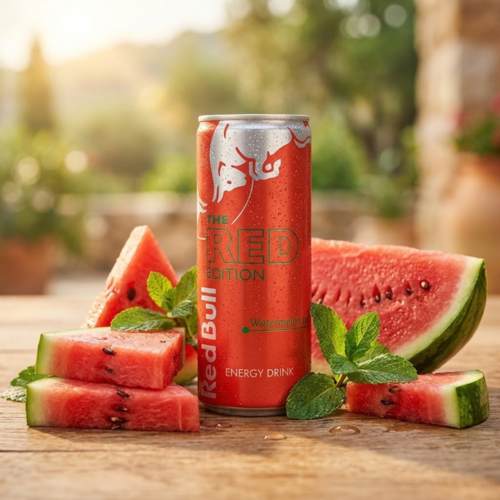 Red Bull The Red Edition Dose 250ml, Wassermelonengeschmack, rot-orange
