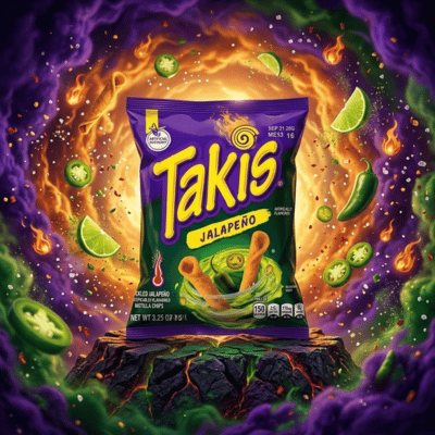 Takis Jalapeño Tortilla Chips Verpackung 92g, gerollte scharfe Maischips