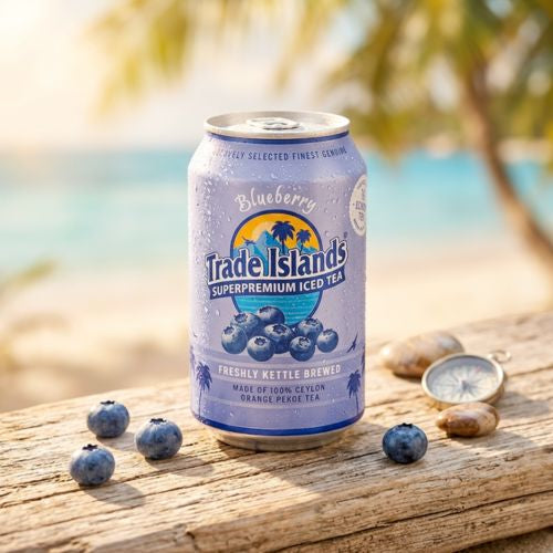 Trade Islands Superpremium Iced Tea Blueberry 330-ml-Dose –Kettle Brewed aus 100 % Ceylon Orange Pekoe Tea