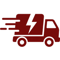 Icon eines Lieferwagens mit Blitzen für blitzschnellen Versand bei Lustladen24