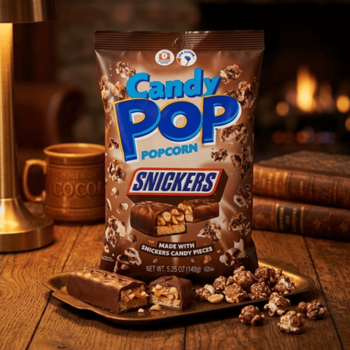  Pop Popcorn Snickers 149g – US-Import-Snack mit echten Snickers Candy Pieces, Erdnuss-Karamell-Schokolade, braune Tüte
