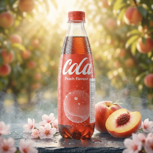 Dong Peach Cola 400ml – rote PET-Flasche mit Pfirsichgeschmack, China-Import, kohlensäurehaltiges Erfrischungsgetränk 