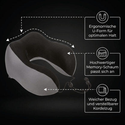 Nackenkissen Deluxe Memory Foam Grau