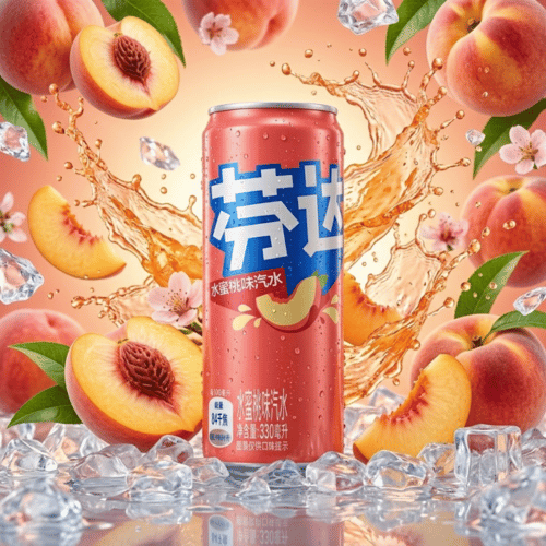  Fanta White Peach Dose aus China, 330 ml, Pfirsich-Limonade im Import-Design
