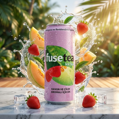 Fuse Tea Ice Tea Honigmelone Erdbeere Dose 330ml, türkischer Eistee-Import