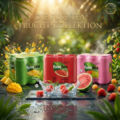 Fuse Tea Ice Tea 6er Bundle, 3 Sorten Mango Ananas Honigmelone Erdbeere Karpuz