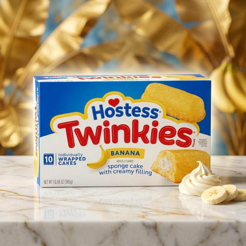 Hostess Twinkies Banana Verpackung 385g, 10 einzeln verpackte Sponge Cakes