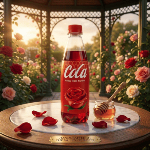  Huang Dong Cola Honey Rose – rote 400-ml-Flasche mit Honig-Rosen-Geschmack aus China