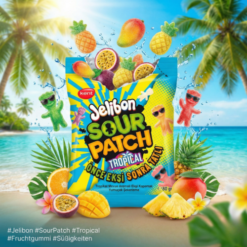 Jelibon Sour Patch Tropical Fruchtgummi 80g | Kent
