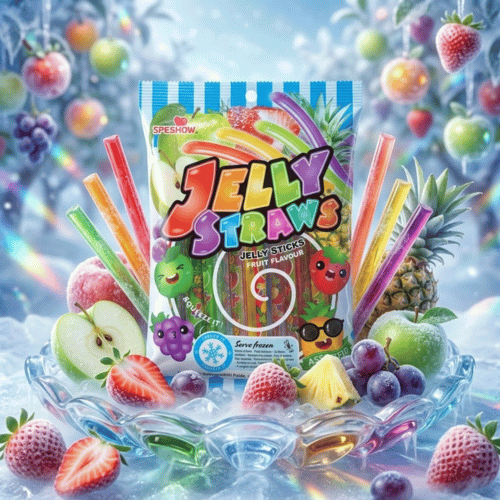  Jelly Straws Assorted Beutel, 300 g, fruchtige Gelee-Sticks zum Squeezen