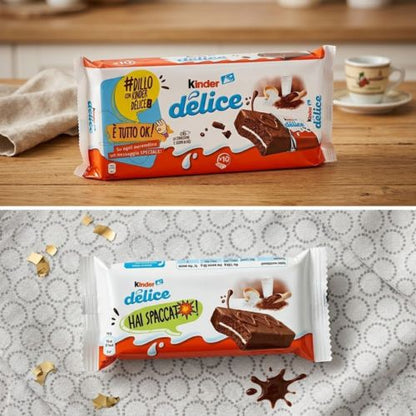 Kinder Délice 10er Pack 390g – Ferrero Schokoküchen mit weißer Milchcreme und Kakaoglasur aus Italien
