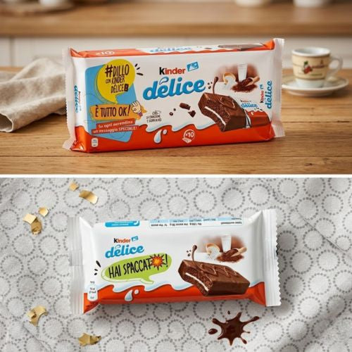 Kinder Délice 10er Pack 390g – Ferrero Schokoküchen mit weißer Milchcreme und Kakaoglasur aus Italien
