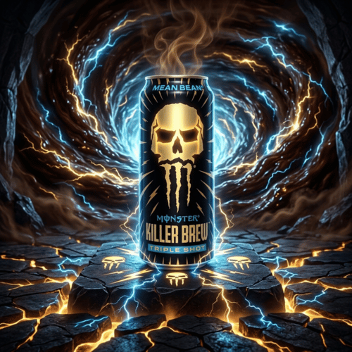 
Monster Java Killer Brew Mean Bean 444ml – schwarze Triple-Shot-Dose mit echtem Kaffee und Milch als USA-Import