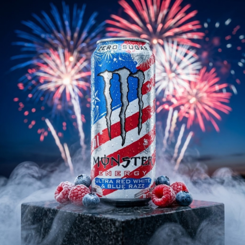 Monster Energy Ultra Red White Blue Razz Dose 473ml, zuckerfrei