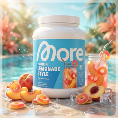 MORE Protein Pulver – Pink Peach Rings, Pure Apple & Mango 600 g - 3 Sorten