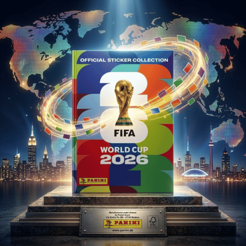 Panini FIFA World Cup 2026 Official Sticker Collection Sammelalbum – buntes Cover mit WM-Pokal und We Are 26 Schriftzug