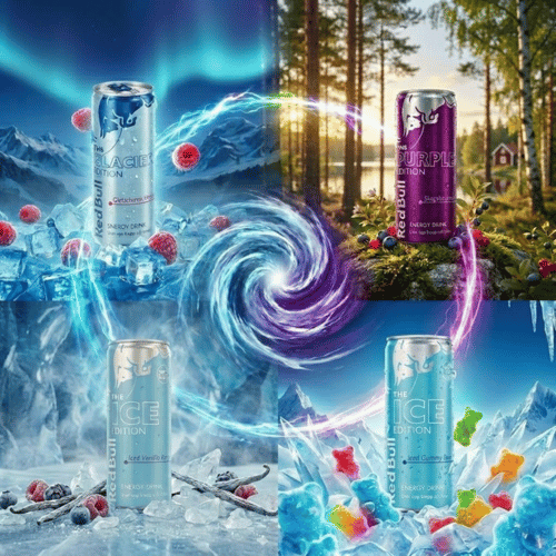 Red Bull 4er Sammler-Bundle – Glacier, Purple, Iced Gummy Bear und Iced Vanilla Berry Edition bei Lustladen24