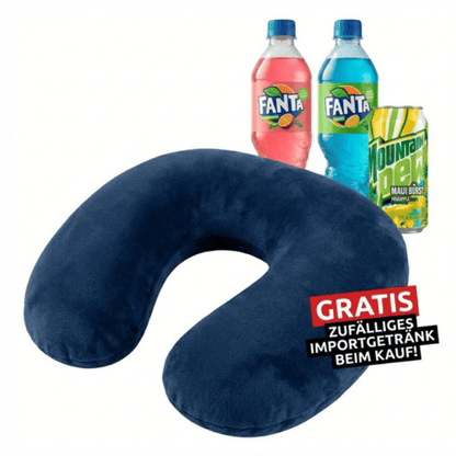 Dunkelblaues Reise-Nackenkissen Bundle mit einem gratis Import-Getränk