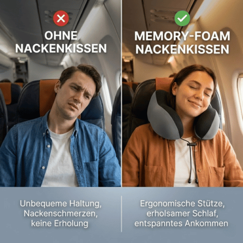 Nackenkissen Deluxe Memory Foam Grau