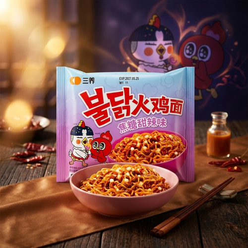 Samyang Buldak Caramel Sweet Spicy Ramen Verpackung 130g