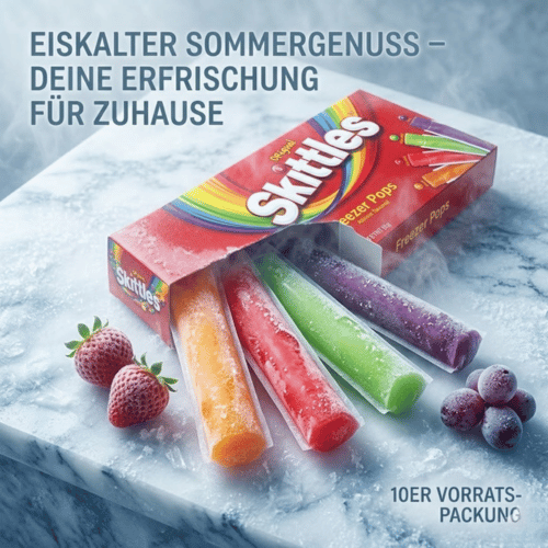 Skittles Original Freezer Pops 10er Pack 283g – USA-Import mit Orange, Strawberry, Green Apple und Grape