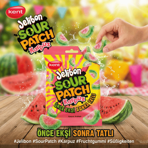 Jelibon Sour Patch Karpuz Wassermelone Fruchtgummi 80g | Kent