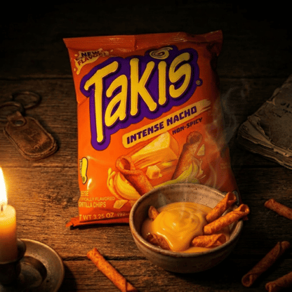 Takis Intense Nacho 92,3g – Non-Spicy Tortilla Chips mit intensivem Käse-Geschmack, neue Sorte, USA-Import