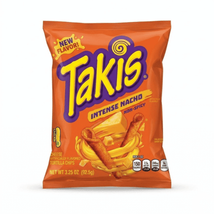 Takis Intense Nacho 92,3g – Non-Spicy Tortilla Chips mit intensivem Käse-Geschmack, neue Sorte, USA-Import