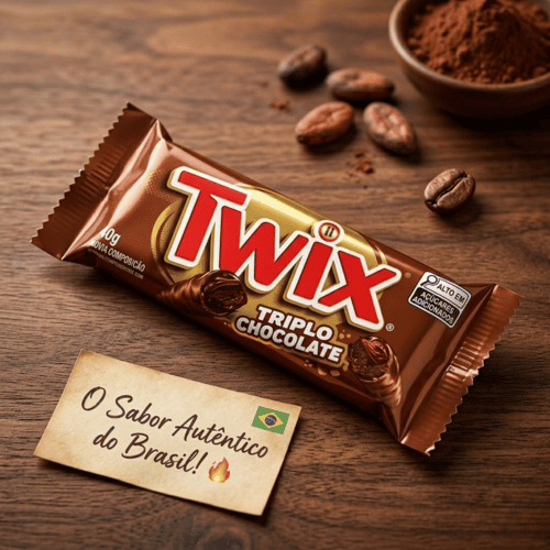 Twix Triplo Chocolate 40g – Karamellriegel mit dreifachem Schokoladengeschmack, Brasilien-Import bei Lustladen24