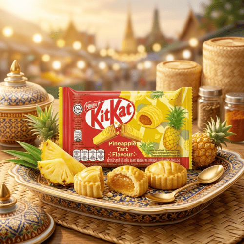 KitKat Pineapple Tart Flavour Malaysia Import 35 g – Waffelriegel mit Ananas-Milchschokolade, Lustladen24